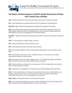 Environment / Toxicology / Persistent organic pollutants / Dioxins / Soil contamination / Dioxin Reassessment Report / 1 / 4-Dioxin / Agent Orange / Times Beach /  Missouri / Organochlorides / Chemistry / Pollution