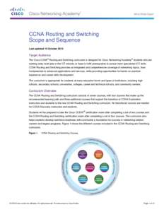 CCNA Routing and Switching Scope and Sequence Last updated 15 October 2013 Target Audience ®