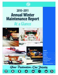 2010–2011  Annual Winter Maintenance Report At a Glance