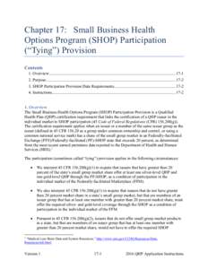 Chapter 17: Small Business Health Options Program (SHOP) Participation (“Tying”) Provision