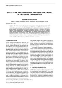 148 Mater.Phys.Mech151 Xiaojing Xu and Kin Liao  MOLECULAR AND CONTINUUM MECHANICS MODELING