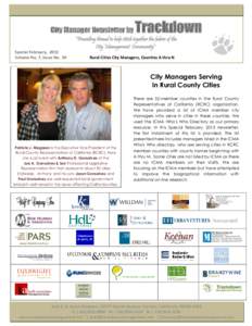 City Manager Newsletter by Special February, 2013 Volume No. 7, Issue No. 04 Trackdown