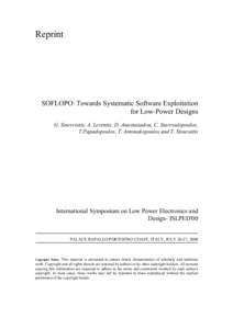 SOFLOPO: Towards Systematic Software Exploitation for Low-Power Designs