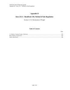 L&R 2011 Interim Meeting Agenda Appendix B – Item 232-1: Method of Sale Regulation Appendix B Item 232-1: Handbook 130, Method of Sale Regulation Section[removed]Declaration of Weight