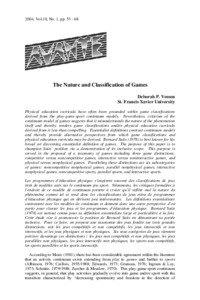 2004, Vol.10, No. 1, pp[removed]The Nature and Classification of Games