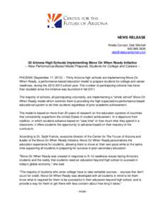 Microsoft Word - 30 Arizona Schools Implementing MOWR News Release with Partner Schools