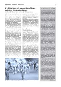 Berliner Radsport · Ausgabe Nr. 9 · September[removed]kids-tour mit packendem Finale auf dem Kurfürstendamm