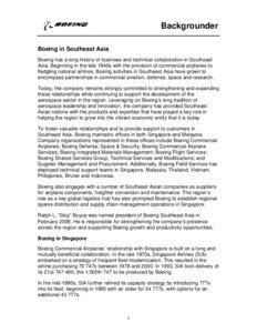 Information and Communications Systems:  Information & Communications Systems was formed in 1997 to manage many of the high-technology products and services designed, built and supported by Boeing