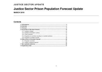 JUSTICE SECTOR UPDATE  Justice Sector Prison Population Forecast Update MARCHContents