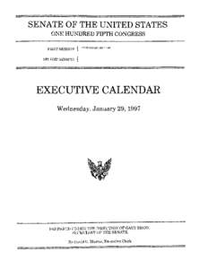 SENATE OF THE UNITED STATES ONE HUNDRED FIFTH CONGRESS {  EXECUTIVE CALENDAR