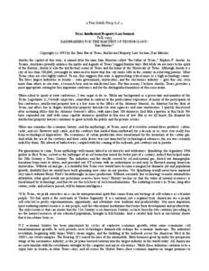 2 Tex. Intell. Prop. L.J. 1 Texas Intellectual Property Law Journal Fall, 1993 RAINMAKERS FOR THE HARVEST OF TECHNOLOGYd1 Dan Moralesa1 Copyright (c[removed]by the State Bar of Texas, Intellectual Property Law Section; Dan