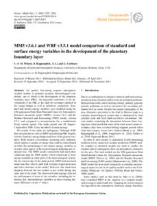 Geosci. Model Dev., 7, 2693–2707, 2014 www.geosci-model-dev.netdoi:gmd © Author(sCC Attribution 3.0 License.  MM5 v3.6.1 and WRF v3.5.1 model comparison of standard and