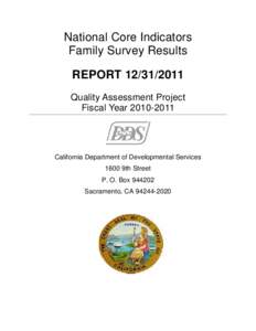National Core Indicators Family Survey Results, FY[removed]