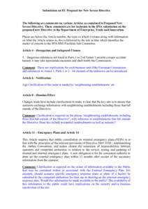 Impact assessment / Directive 82/501/EC / European Union directives / Directive