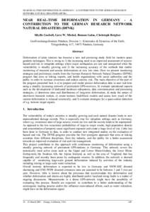 NEAR REAL-TIME DEFORMATION IN GERMANY - A CONTRIBUTION TO THE GERMAN RESEARCH NETWORK NATURAL DISASTERS (DFNK) NEAR REAL-TIME DEFORMATION IN GERMANY - A CONTRIBUTION TO THE GERMAN RESEARCH NETWORK NATURAL DISASTERS (DFNK