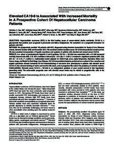 Elevated alpha-fetoprotein / CA19-9 / Cholangiocarcinoma / Tumor marker / Liver cancer / Cirrhosis / Sorafenib / Child-Pugh score / Milan criteria / Medicine / Hepatology / Hepatocellular carcinoma