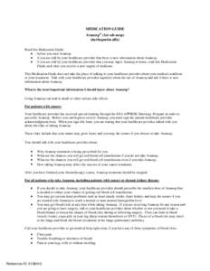 MEDICATION GUIDE Aranesp® (Air-uh-nesp) (darbepoetin alfa) Read this Medication Guide: •	 before you start Aranesp, •	 if you are told by your healthcare provider that there is new information about Aranesp,