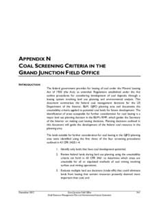 Grand Junction Field Office Draft Resource Management Plan and Environmental Impact Statement