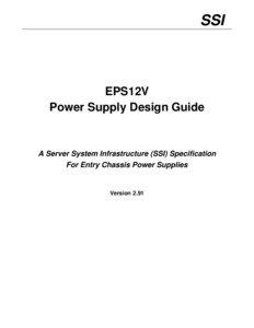 Entry Level Power Supply - Pedestal Servers