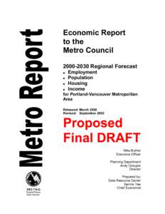 Economic Report to the Metro CouncilRegional Forecast n n