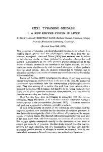 CXXI. TYRAMINE OXIDASE. I. A NEW ENZYME SYSTEM IN. LIVER. BY MARY LILIAS CHRISTIAN HARE (Bathurst Student, Newnham College).