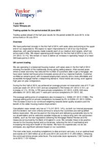 Microsoft Word - 7 July 2014 Taylor Wimpey plc Trading Statement_FINAL.docx