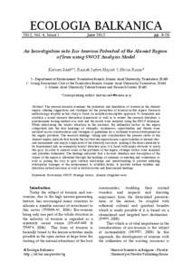 An Investigation into Eco-tourism Potential of the Alamut Region of Iran using SWOT Analysis Model