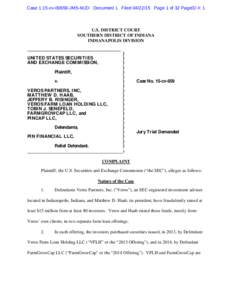 Case 1:15-cvJMS-MJD Document 1 FiledPage 1 of 32 PageID #: 1  U.S. DISTRICT COURT SOUTHERN DISTRICT OF INDIANA INDIANAPOLIS DIVISION _________________________________________