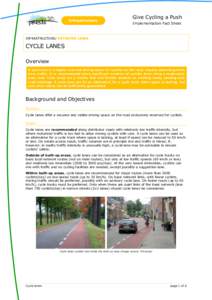 Infrastructure  Give Cycling a Push Implementation Fact Sheet  INFRASTRUCTURE/ NETWORK LINKS