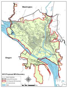 Washington  Oregon 2015 Proposed MPA Boundary Street Centerlines