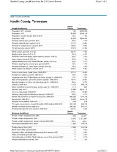 Hardin County QuickFacts from the US Census Bureau  Page 1 of 2 State & County QuickFacts