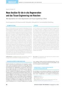 ÜBERSICHT  Knochen In situ Regeneration und Tissue Engineering Janicki P, Richter W