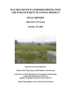 Maumee River Watershed Protection and Enhancement Planning Project - Final Report - October 2003