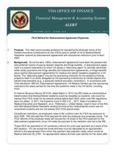 VHA OFFICE OF FINANCE Financial Management & Accounting Systems ALERT V O L U M E[removed] ,