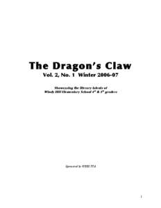 The Dragon’s Claw Vol. 2, No. 1 Winter[removed]Showcasing the literary talents of