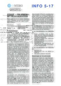 INFO 5-17 LABOR FÜR VETERINÄRMEDIZINISCHE DIAGNOSTIK & HYGIENE GmbH RENNWEG 95/ECKE DR. BOHRGWIEN PROBEN: POSTFACH 13, 1034 WIEN