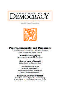 October 2008, Volume 19, Number 4 $[removed]Poverty, Inequality, and Democracy