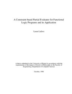 Software engineering / Programming paradigms / Computing / Theoretical computer science / Evaluation strategy / Incremental computing / Partial evaluation / Logic programming / Functional programming / Algorithm / Programming language / Evaluation
