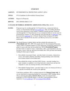 Environment / Brownfield land / Soil contamination / Small Business Liability Relief and Brownfields Revitalization Act / Government / Earth / Superfund / National Priorities List / Federal grants in the United States / Town and country planning in the United Kingdom / Hazardous waste / United States Environmental Protection Agency