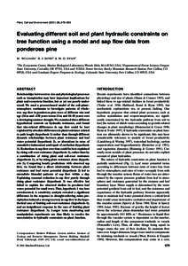 Blackwell Science, LtdOxford, UK PCEPlant, Cell and Environment0016-8025Blackwell Science LtdSoil and plant hydraulics M. Williams et al.