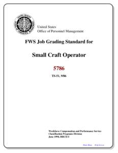 United States Office of Personnel Management FWS Job Grading Standard for  Small Craft Operator