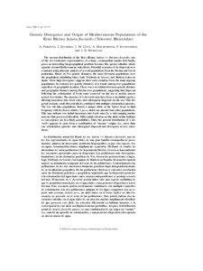 Copeia, 2000(3), pp. 723–731  Genetic Divergence and Origin of Mediterranean Populations of the