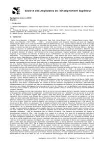 Société des Anglicistes de l’Enseignement Supérieur Agrégation interne 2005 Anglais I - Littérature 1 - William Shakespeare. A Midsummer Night’s Dream, Oxford, Oxford University Press paperback, ed. Peter Hollan