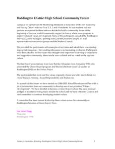 BODDINGTON DISTRICT HIGH SCHOOL NEWS ARTICLE