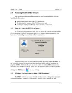 IWEM User’s Guide  5.0 Section 5.0