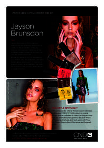 Backstage with CND @mercedeS Benz Australian Fashion Week 2014 Jayson Brunsdon ‘RIO’