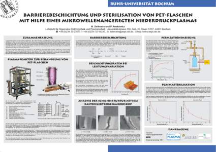 Ruhr-Universität Bochum  Barrierebeschichtung und Sterilisation von PET-Flaschen