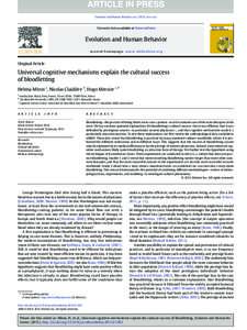 Universal cognitive mechanisms explain the cultural success of bloodletting