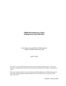 NIBRS Dissimenation Final Report LU _2003_.doc