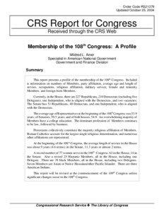 Membership of the 108th Congress:  A Profile